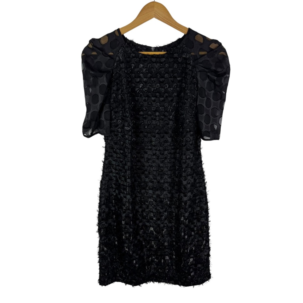 NWT W118 by Walter Baker Prya Dress Size XS Black Polka Dot Puff Sleeve Party